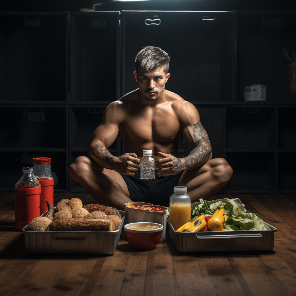 boxeur préparant un repas régime