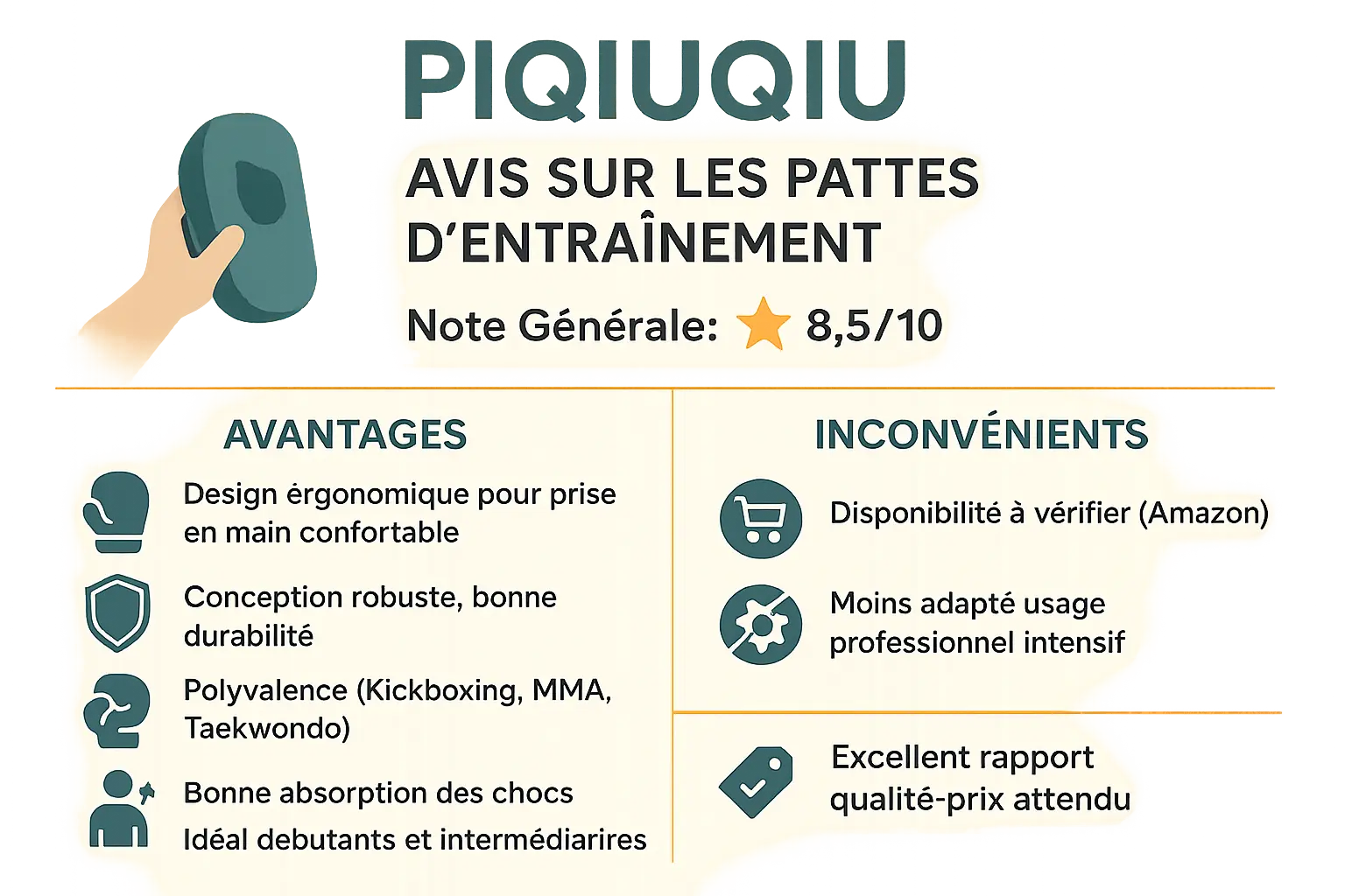 Pattes d'entraînement PIQIUQIU pour kickboxing